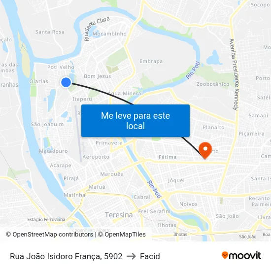 Rua João Isidoro França, 5902 to Facid map