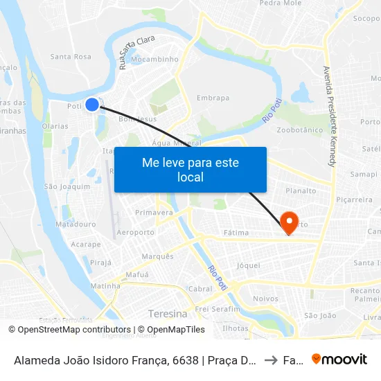 Alameda João Isidoro França, 6638 | Praça Do Poty Velho to Facid map