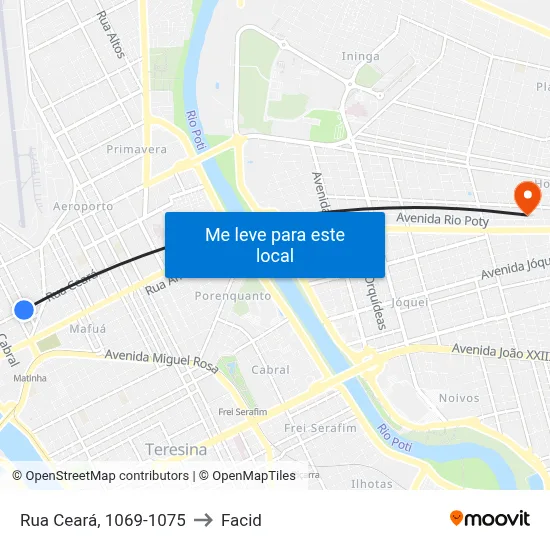 Rua Ceará, 1069-1075 to Facid map
