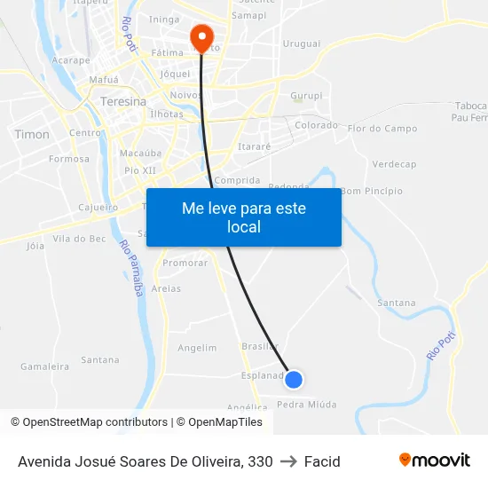 Avenida Josué Soares De Oliveira, 330 to Facid map
