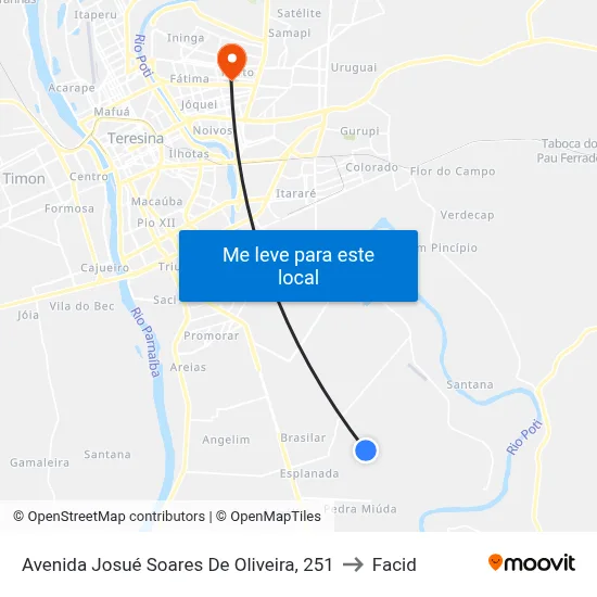 Avenida Josué Soares De Oliveira, 251 to Facid map