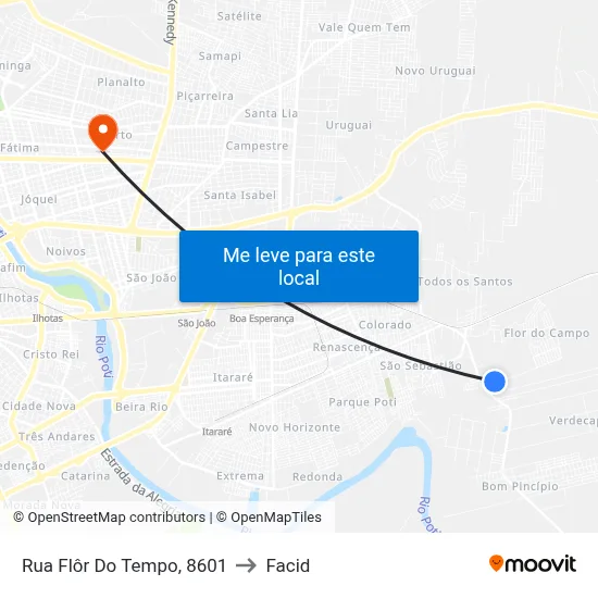 Rua Flôr Do Tempo, 8601 to Facid map