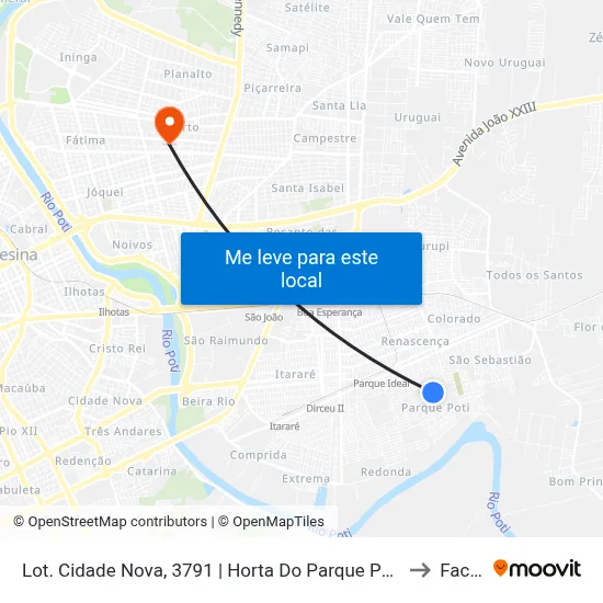 Lot. Cidade Nova, 3791 | Horta Do Parque Poti to Facid map