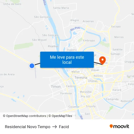 Residencial Novo Tempo to Facid map