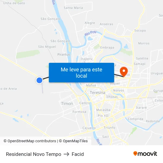 Residencial Novo Tempo to Facid map