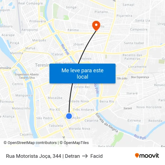 Rua Motorista Joça, 344 | Detran to Facid map