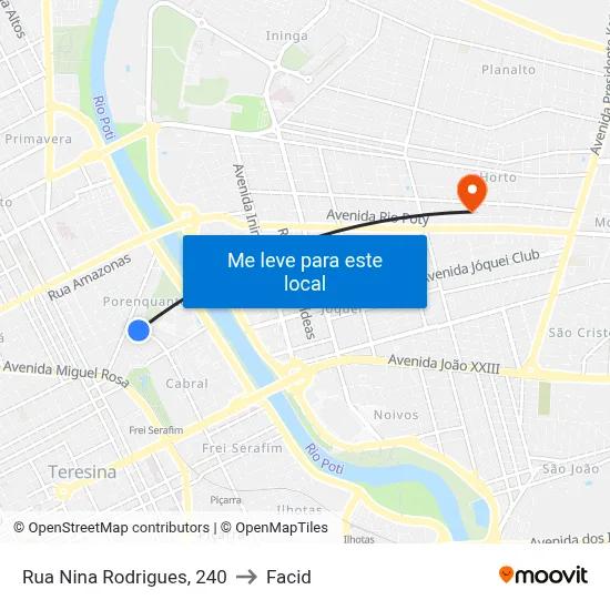 Rua Nina Rodrigues, 240 to Facid map
