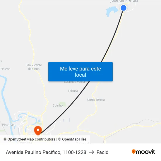 Avenida Paulino Pacífico, 1100-1228 to Facid map