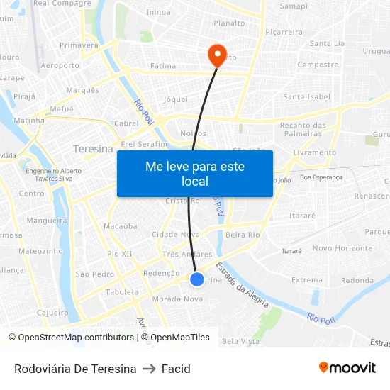 Rodoviária De Teresina to Facid map