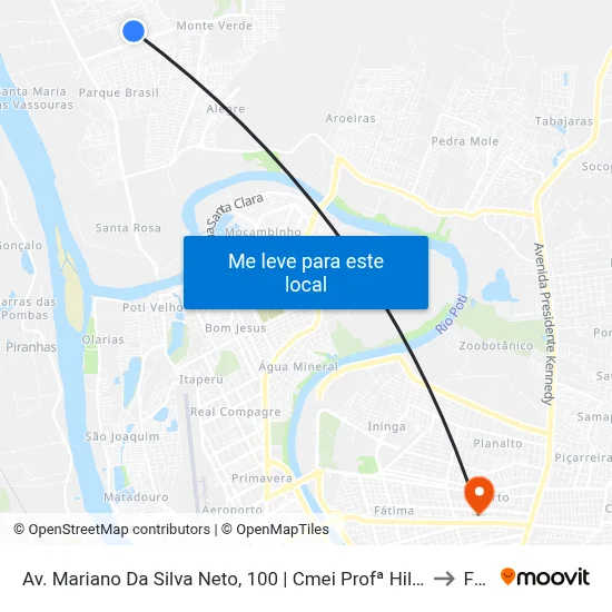 Av. Mariano Da Silva Neto, 100 | Cmei Profª Hilda Mª Lemos Dos Santos Silva to Facid map