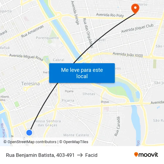 Rua Benjamin Batista, 403-491 to Facid map