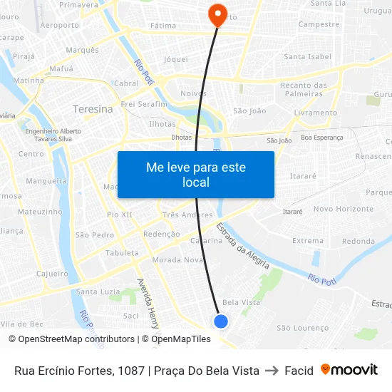 Rua Ercínio Fortes, 1087 | Praça Do Bela Vista to Facid map