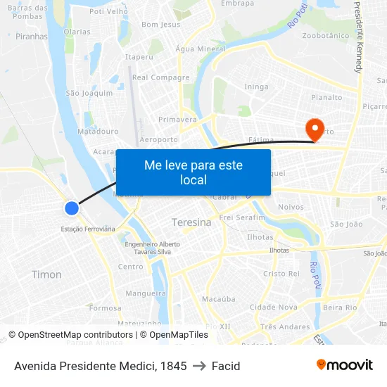 Avenida Presidente Medici, 1845 to Facid map