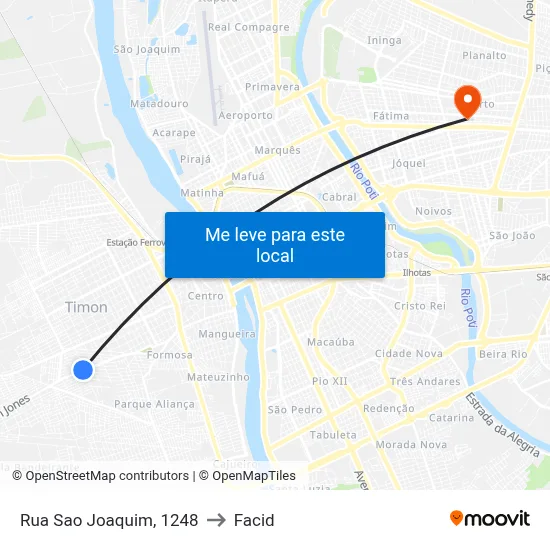Rua Sao Joaquim, 1248 to Facid map