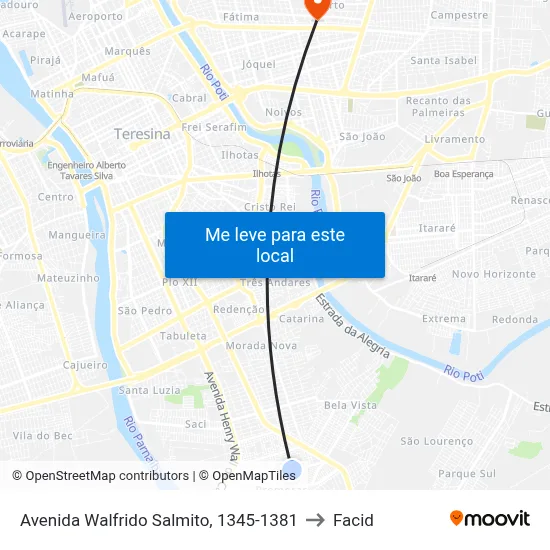 Avenida Walfrido Salmito, 1345-1381 to Facid map