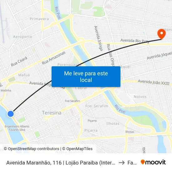 Avenida Maranhão, 116 | Lojão Paraiba (Intermunicipal) to Facid map