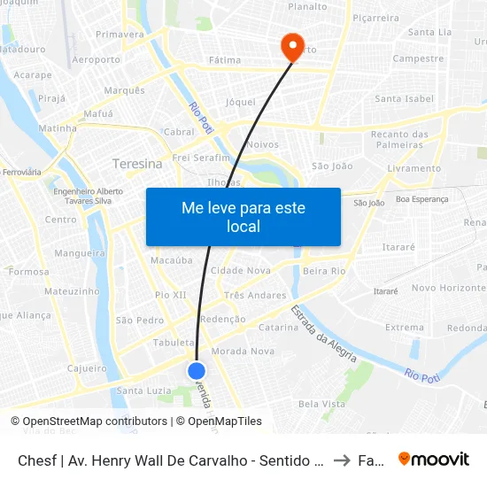 Chesf | Av. Henry Wall De Carvalho - Sentido Bairro to Facid map
