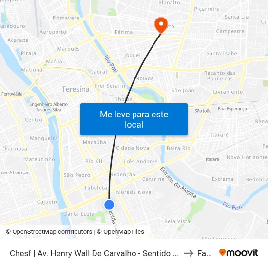 Chesf | Av. Henry Wall De Carvalho - Sentido Centro to Facid map