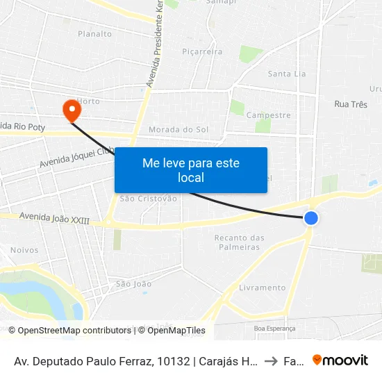 Av. Deputado Paulo Ferraz, 10132 | Carajás Home Center to Facid map