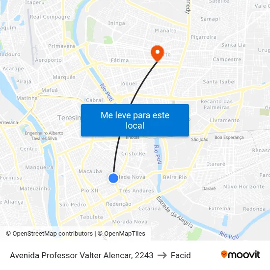 Avenida Professor Valter Alencar, 2243 to Facid map