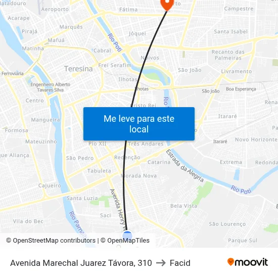 Avenida Marechal Juarez Távora, 310 to Facid map
