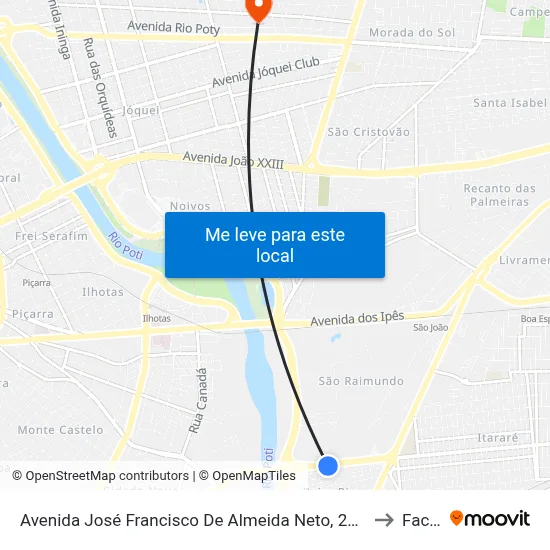 Avenida José Francisco De Almeida Neto, 2681 to Facid map