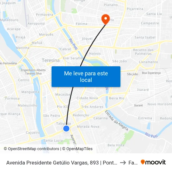 Avenida Presidente Getúlio Vargas, 893 | Ponto Intermunicipal to Facid map
