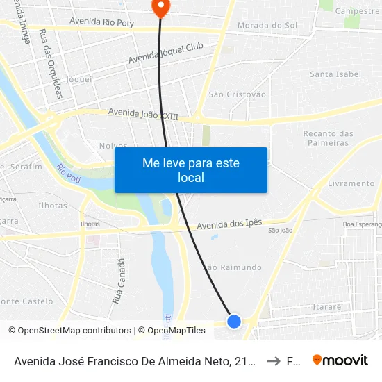 Avenida José Francisco De Almeida Neto, 2116 | Assaí Atacadista to Facid map