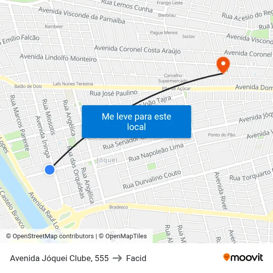 Avenida Jóquei Clube, 555 to Facid map