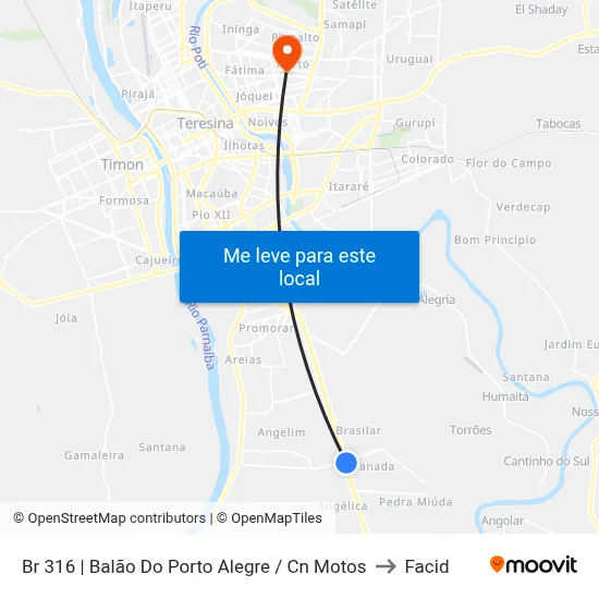 Br 316 | Balão Do Porto Alegre / Cn Motos to Facid map