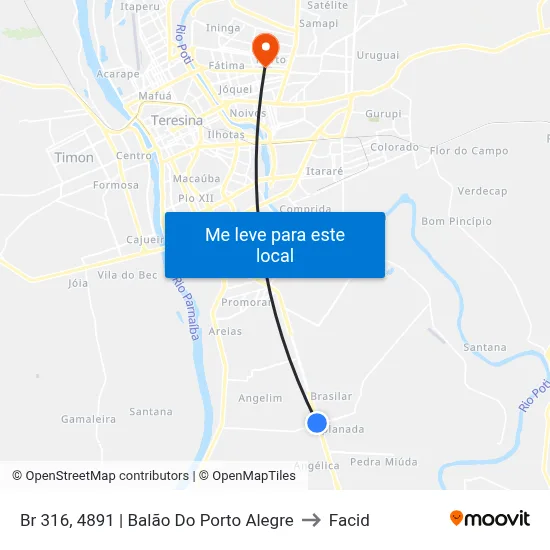 Br 316, 4891 | Balão Do Porto Alegre to Facid map
