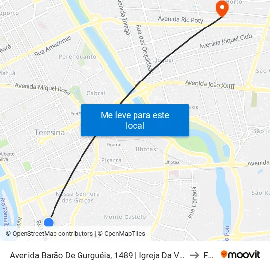 Avenida Barão De Gurguéia, 1489 | Igreja Da Vermelha (Intermunicipal) to Facid map