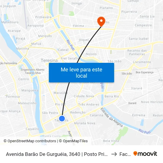 Avenida Barão De Gurguéia, 3640 | Posto Primus to Facid map