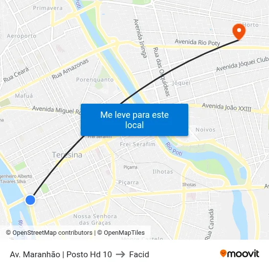 Av. Maranhão | Posto Hd 10 to Facid map