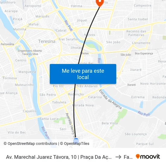 Av. Marechal Juarez Távora, 10 | Praça Da Ação Comunitária to Facid map