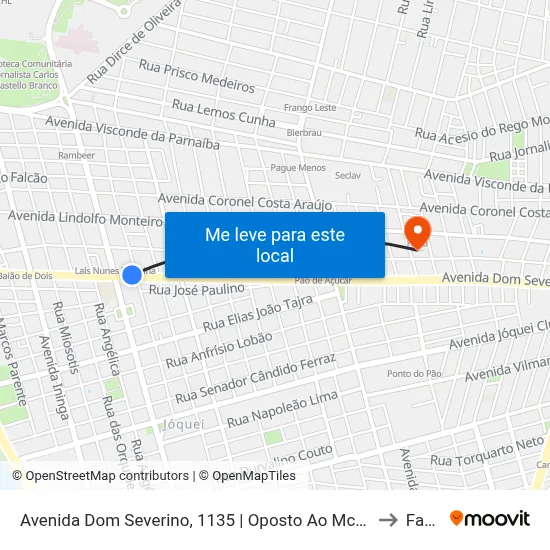 Avenida Dom Severino, 1135 | Oposto Ao Mcdonald's to Facid map