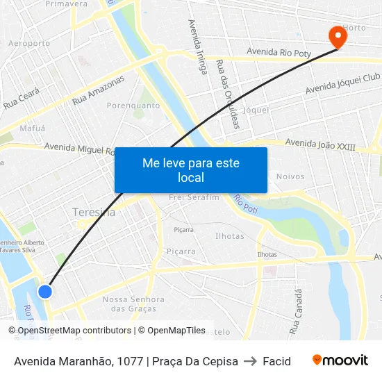 Avenida Maranhão, 1077 | Praça Da Cepisa to Facid map