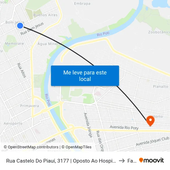 Rua Castelo Do Piauí, 3177 | Oposto Ao Hospital Do Buenos Aires to Facid map