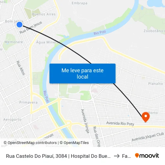 Rua Castelo Do Piauí, 3084 | Hospital Do Buenos Aires to Facid map