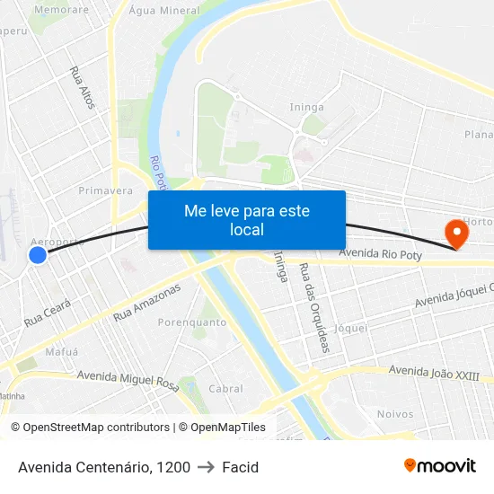 Avenida Centenário, 1200 to Facid map