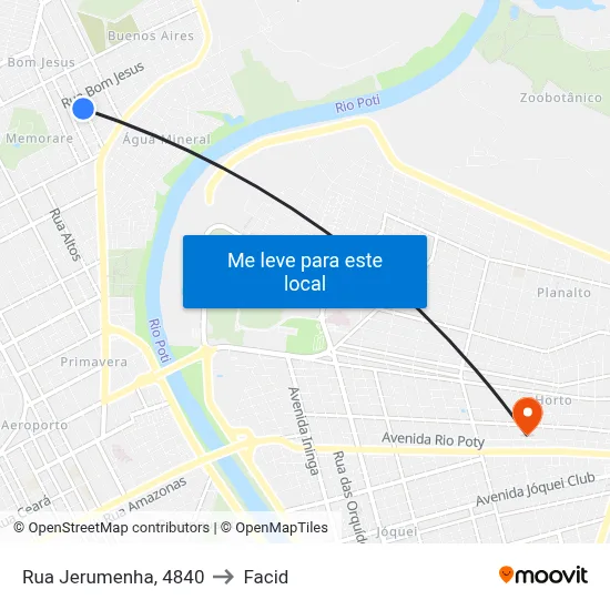 Rua Jerumenha, 4840 to Facid map