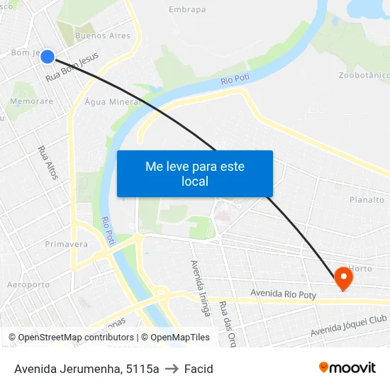 Avenida Jerumenha, 5115a to Facid map