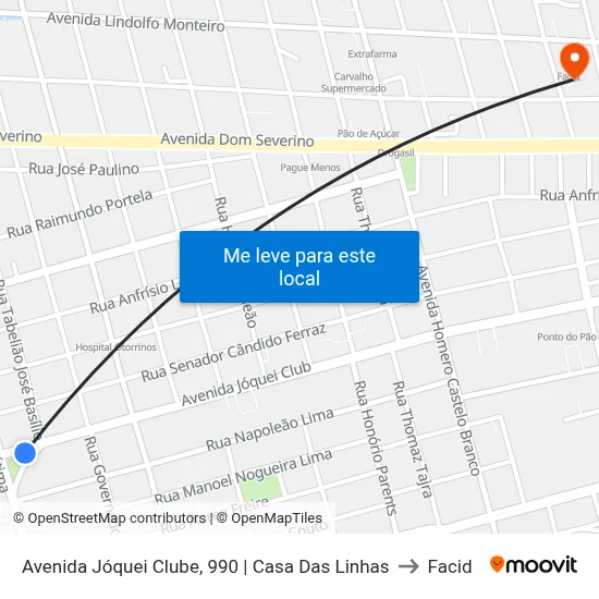 Avenida Jóquei Clube, 990 | Casa Das Linhas to Facid map