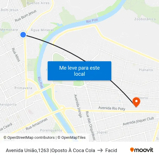 Avenida União,1263 |Oposto À Coca Cola to Facid map