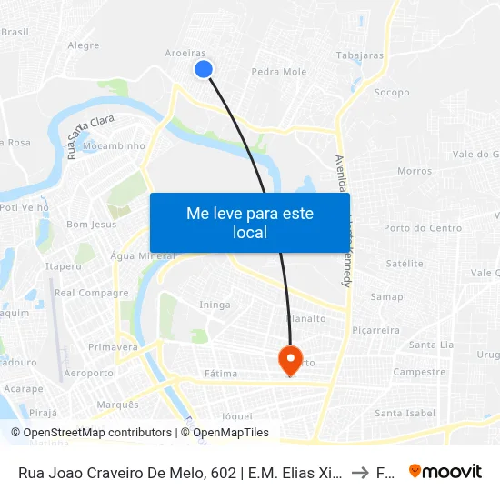 Rua Joao Craveiro De Melo, 602 | E.M. Elias Ximenes Do Prado Junior to Facid map