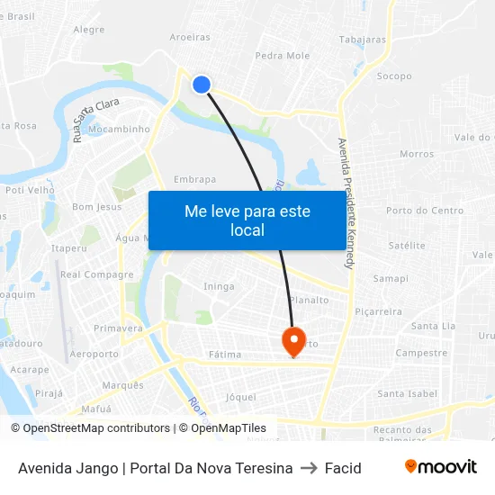 Avenida Jango | Portal Da Nova Teresina to Facid map