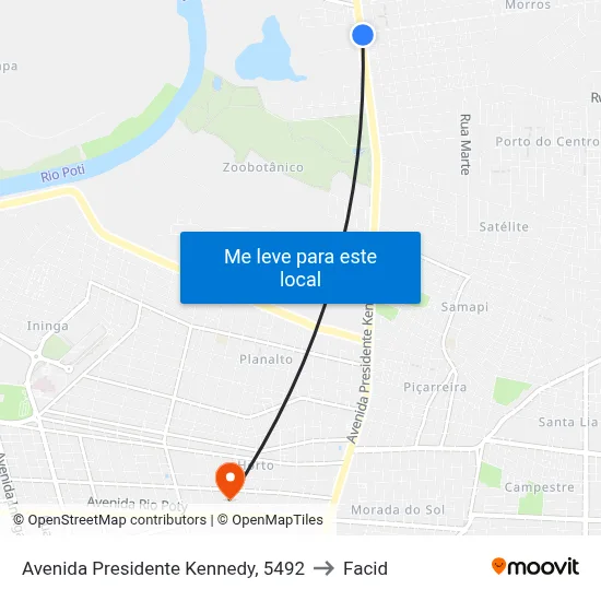 Avenida Presidente Kennedy, 5492 to Facid map