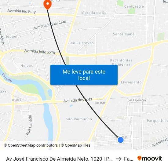 Av José Francisco De Almeida Neto, 1020 | Pop Shop to Facid map