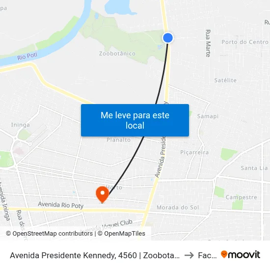 Avenida Presidente Kennedy, 4560 | Zoobotanico to Facid map