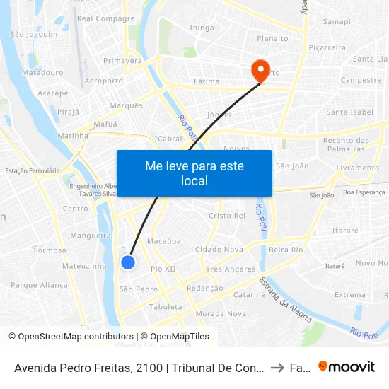 Avenida Pedro Freitas, 2100 | Tribunal De Contas Do Estado to Facid map